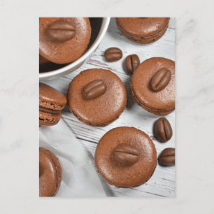 Franse gebak Espresso Coffee Bean Macarons Briefkaart