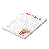 Franse gedroogde aardappelen — Fries — Fry Fast Fo Notitieblok (Linkerzijde)