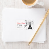 Franse geïllustreerde Eiffeltoren Etiket (Insitu)