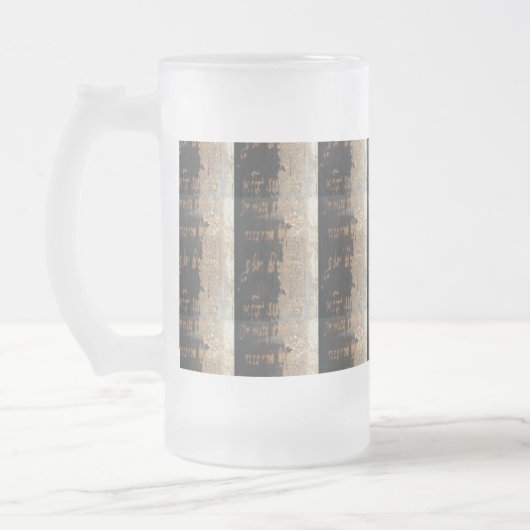 Franse geïnspireerde afdruk van scripts Matglas Bierpul (Links)