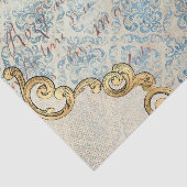 Franse geïnspireerde blauwe ontkoppeling tissuepapier (Detail)