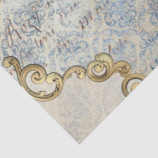 Franse geïnspireerde blauwe ontkoppeling tissuepapier (Detail)