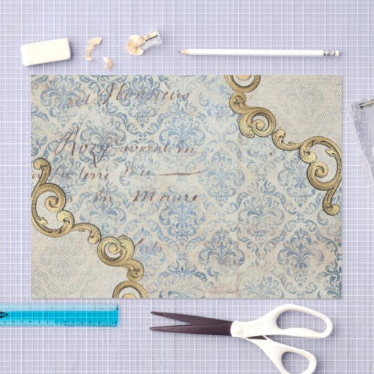 Franse geïnspireerde  blauwe ontkoppeling tissuepapier (Craft)