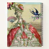 ,Franse geïnspireerde Marie Antoinette gepersonali Notitieboek (Achterkant)