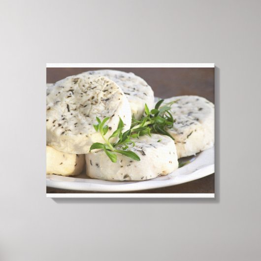 Franse geitenkaas - chevre - met kruiden op een canvas afdruk (Voorkant)