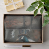 Franse geklede pauw decoupage Tissuepapier (Geschenk)