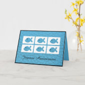 Franse Gelukkige Verjaardag Kaart (Gele Bloem)