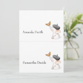 Franse Genderneutrale Baby shower Plaats kaart (Staand voorkant)