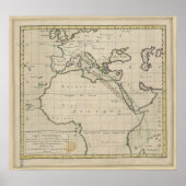  Franse geografische kaart van Afrika in Europa Poster (Voorkant)