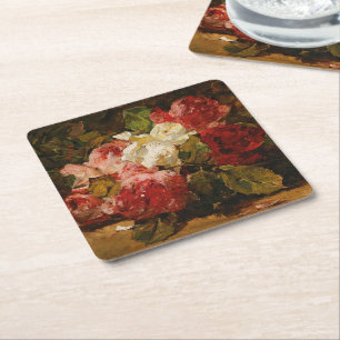 -Franse Georges Jeannin Rozen III Kartonnen Onderzetters