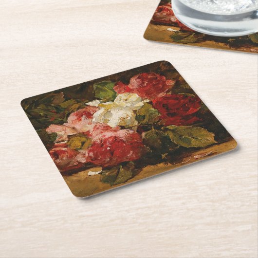 -Franse Georges Jeannin Rozen III Kartonnen Onderzetters (Schuin)