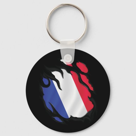 Franse gescheurde vlag sleutelhanger (Voorkant)