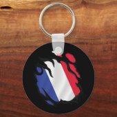 Franse gescheurde vlag sleutelhanger (Voorkant)