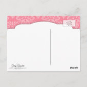 Franse gierige Eiffeltoren, puppy & Damask Elegant Briefkaart (Achterkant)