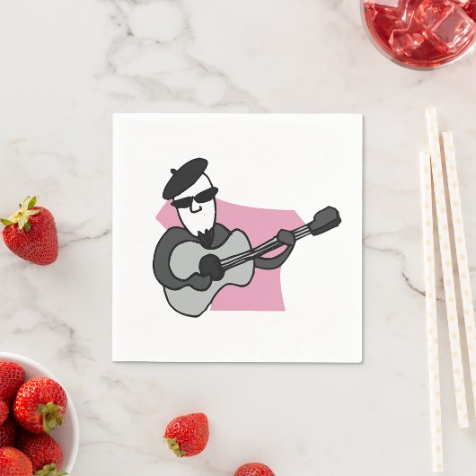 Franse gitarist Paper Napkins Servet