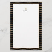 Franse Glam Black, Gold en White Eiffel Tower Briefpapier (Voorkant)