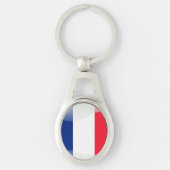 Franse glanzende vlag sleutelhanger (Voorkant)