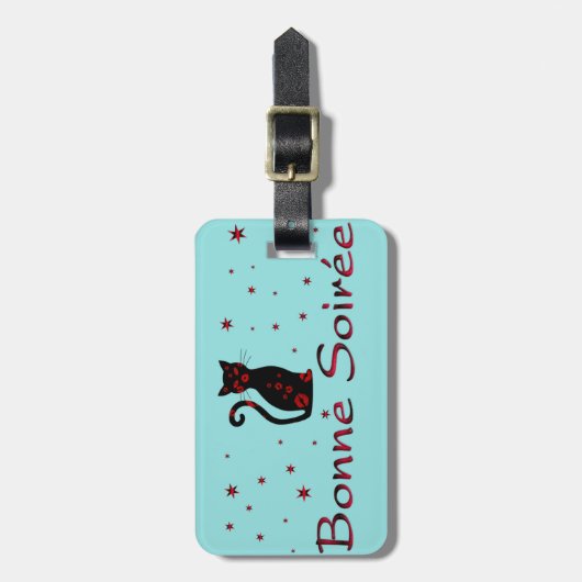 Franse: Goede avond Bagagelabel (Voorkant verticaal)