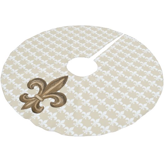 Franse Golden Fleur De Lis Crest Kerstboom Rok (Gekanteld)