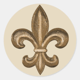 Franse Golden Fleur De Lis Crest Ronde Sticker