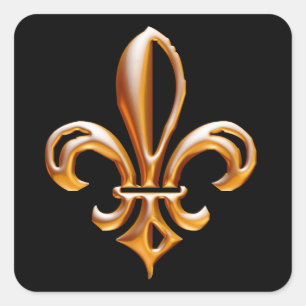 Franse Golden Fleur de Lis Vierkante Sticker