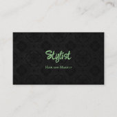 Franse gothic Damask Stylist Black en Green Visitekaartje (Voorkant)