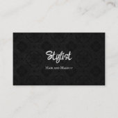 Franse gothic Damask Stylist Black en White Visitekaartje (Voorkant)