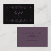 Franse Gothic Damask Stylist Eggplant Visitekaartje (Voorkant / Achterkant)