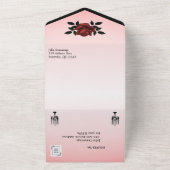 Franse Gothic Roos bruiloft uitnodiging (Buitenkant)