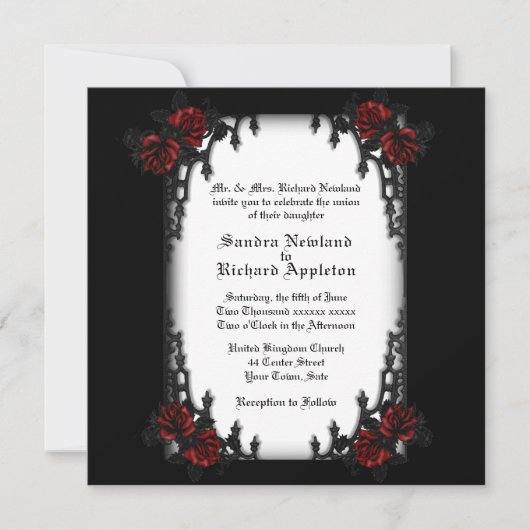 Franse Gothic Theme Weddenschap Kaart (Voorkant)