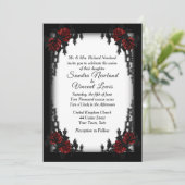 Franse Gothic White Wedding Kaart (Staand voorkant)