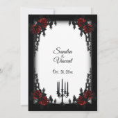 Franse Gothic White Wedding Kaart (Achterkant)