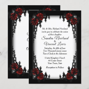 Franse Gothic White Wedding Kaart