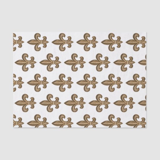 Franse Gouden Fleur de Lis Crest Tissuepapier (Voorkant)