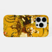 Franse Gouden Gele Toile Victoriaans Bloemen iPhone Hoesje (Achterkant horizontaal)