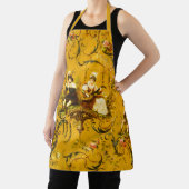  Franse Gouden Gele Toile Victoriaans Bloemen Schort (Insitu)