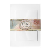 Franse Gouden Klassieke Bloemen Blauw en Roze Huwe Uitnodigingen Wikkel (Voorkant Voorbeeld)