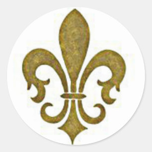 Franse goudkoortsriem-de-lis ventilatorriem ronde sticker