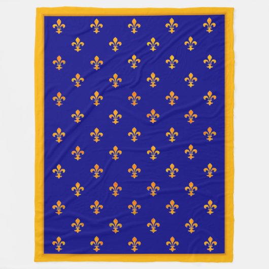 Franse goudvaten op Azur Banner Fleece Deken (Voorkant)