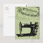  Franse grafische naaigmachine Briefkaart (Voorkant / Achterkant)