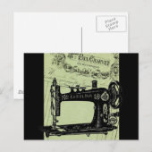  Franse grafische naaigmachine Briefkaart (Voorkant / Achterkant)