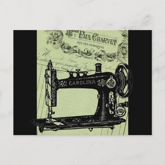  Franse grafische naaigmachine Briefkaart (Voorkant)