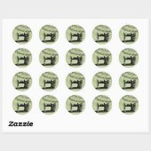Franse grafische naaigmachine Ronde Sticker (Vel)