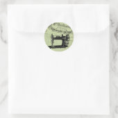 Franse grafische naaigmachine Ronde Sticker (Tas)