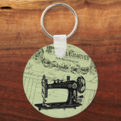  Franse grafische naaigmachine Sleutelhanger (Voorkant)