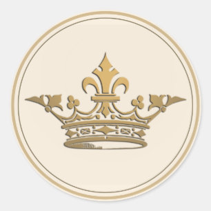 Franse grens voor metalen goud in kroonkroon ronde sticker