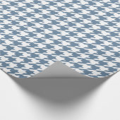 Franse Grijze Elegant Houndstooth op Emporiomoffa Cadeaupapier (Hoek)