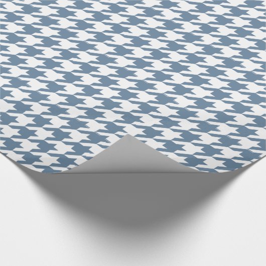 Franse Grijze Elegant Houndstooth op Emporiomoffa Cadeaupapier (Hoek)