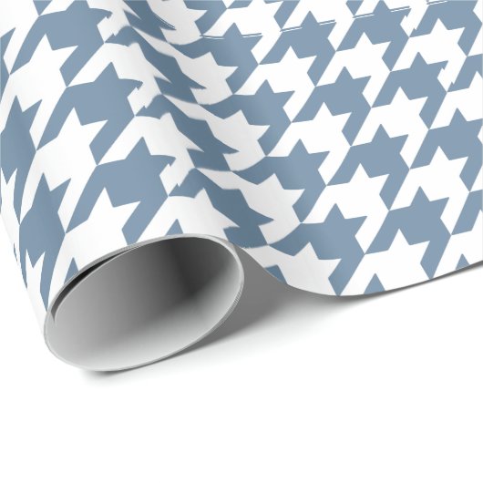 Franse Grijze Elegant Houndstooth op Emporiomoffa Cadeaupapier (Rol Hoek)