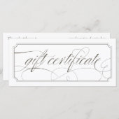 Franse grijze Elegant Script Cadeaubonnen (Voorkant / Achterkant)